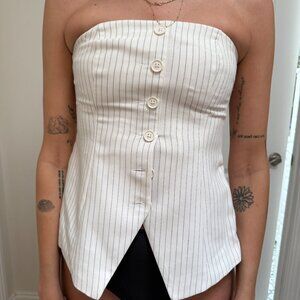 Mara Tailored Button-Through Tube Top XS